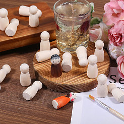 Unfinished Wooden Peg Dolls Display Decorations&nbsp;DJEW-WH0001-56A