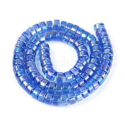AB Color Plated Transparent Glass Beads Strands&nbsp;GLAA-T026-4x8mm-T04
