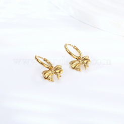 304 Stainless Steel Bowknot Dangle Earrings&nbsp;UM1027-1