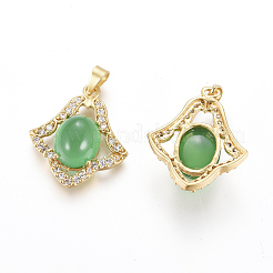 Brass Micro Pave Cubic Zirconia Pendants&nbsp;KK-G386-01MG
