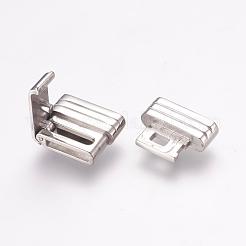 Tarnish Resistant 304 Stainless Steel Fold Over Clasps&nbsp;STAS-L189-34P