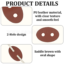 50Pcs 2 Colors 2-Hole PU Leather Buttons&nbsp;BUTT-CL0001-05A