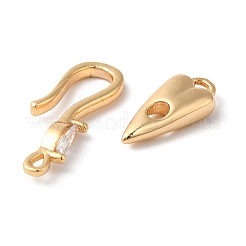 Brass S-Hook Clasps&nbsp;KK-C062-043G