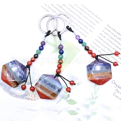 7 Chakra Gemstone Pendant Keychain&nbsp;CHAK-PW0001-046