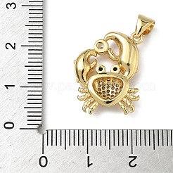 Brass Micro Pave Clear Cubic Zirconia Pendants&nbsp;KK-L257-02G-01