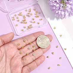 80Pcs Brass Crimp Beads&nbsp;KK-BBC0025-89G