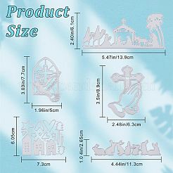 5Pcs 5 Styles Carbon Steel Cutting Dies Stencils&nbsp;DIY-GF0006-15
