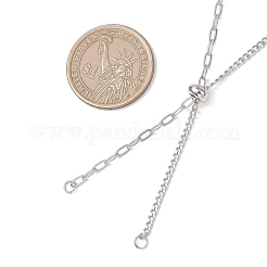 304 Stainless Steel Paperclip Chain Curb Chain Slider Necklace Making&nbsp;AJEW-JB01531