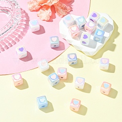 21Pcs 7 Colors Opaque Acrylic Enamel Beads&nbsp;ACRC-YW0001-03
