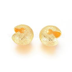 Brass Crimp Beads Covers&nbsp;X-KK-G016-G-NF