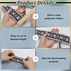 Ethnic Style Polyester Ribbon&nbsp;OCOR-WH0105-092A
