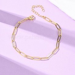 Brass Paperclip Chains Bracelets for Women&nbsp;BJEW-C140-24G