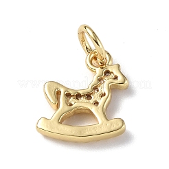 Brass Micro Pave Cubic Zirconia Charms&nbsp;ZIRC-F131-24G