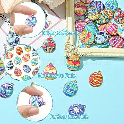 40Pcs 20 Styles Printed Alloy Pendants&nbsp;FIND-CJ0011-18
