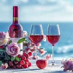 Alloy & Glass Bead Wine Glass Charms&nbsp;AJEW-GO00022