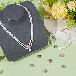 8Pcs 4 Colors Brass Micro Pave Cubic Zirconia Beads&nbsp;KK-NB0004-17