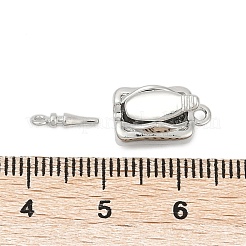 Brass Micro Pave Clear Cubic Zirconia Box Clasps&nbsp;KK-P291-40P