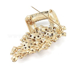 Flower Alloy Rhinestone Brooches for Backpack Clothes&nbsp;JEWB-P042-04G-B