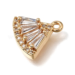 Brass Micro Pave Clear Cubic Zirconia Charms&nbsp;CU-K001-08G