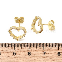 Valentine's Day Brass Micro Pave Clear Cubic Zirconia Stud Earrings&nbsp;EJEW-D355-01G-02