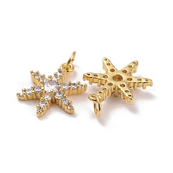 Brass Micro Pave Cubic Zirconia Pendants&nbsp;KK-K258-05G-RS