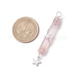 3Pcs 3 Styles Electroplated Natural Quartz Crystal Pointed Copper Wire Wrapped Pendants&nbsp;PALLOY-JF03767-05