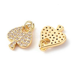 Brass Micro Pave Clear Cubic Zirconia Pendants&nbsp;X-ZIRC-P094-20G-RS