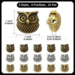 24Pcs 3 Colors Tibetan Style Alloy Beads&nbsp;FIND-YW0006-17