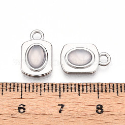 Rectangle Alloy Resin Charms&nbsp;PALLOY-N177-03P