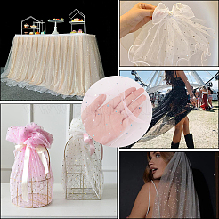 1M Sequins Polyester Organza Fabrics&nbsp;DIY-CY0003-41B