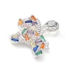 Brass Pave Cubic Zirconia Pendants&nbsp;KK-P355-08S
