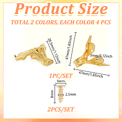8Pcs 2 Colors Zinc Alloy Box Corner Protectors&nbsp;FIND-GA0007-22