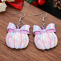 Pumpkin with Bowknot Acrylic Dangle Earrings&nbsp;FS-WG872E3-01
