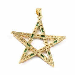Rack Plating Brass Micro Pave Cubic Zirconia Pendants&nbsp;KK-E281-09G-04