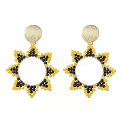 Brass Dangle Stud Earrings for Women&nbsp;EJEW-MZ00758