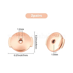 2Pairs Sterling Silver Ear Nuts&nbsp;STER-CN0001-07A
