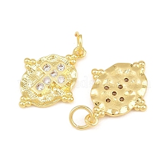 Brass Micro Pave Clear Cubic Zirconia Pendants&nbsp;CU-CBA5CB0-30G