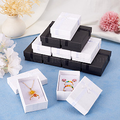 12Pcs 2 Colors Rectangle Paper Jewelry Gift Boxes with Bowknot&nbsp;CON-TA0001-17