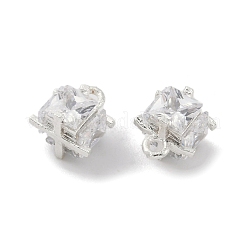 Rack Plating Brass Micro Pave Clear Cubic Zirconia Pendants&nbsp;KK-A224-09P