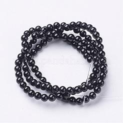 Natural Black Onyx Round Beads Strands&nbsp;GSR3mmC097