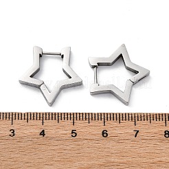 Tarnish Resistant 304 Stainless Steel Star Huggie Hoop Earrings&nbsp;STAS-H156-05P