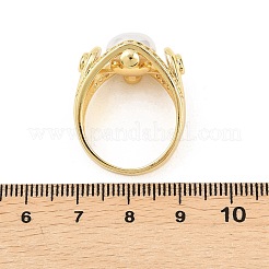 Brass Micro Pave Cubic Zirconia Finger Rings for Women&nbsp;RJEW-D340-02G-07