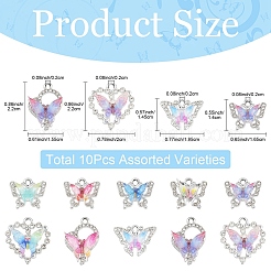 10Pcs 10 Styles Alloy with Rhinestone Pendants&nbsp;FIND-YW0009-49