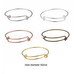 10Pcs 5 Color Adjustable Brass Expandable Bangle Making&nbsp;BJEW-LS0001-02
