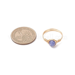 Copper Wired Fluorite Finger Rings&nbsp;RJEW-JR00931