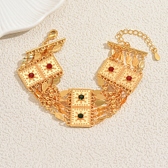 Vintage Alloy Micro Pave Cubic Zirconia Multi-strand Bracelets&nbsp;FM7028