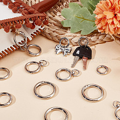 16Pcs 4 Styles Alloy Spring Gate Ring&nbsp;FIND-DR0001-69P