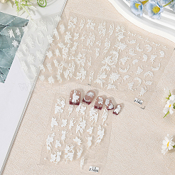 4Pcs 4 Styles Flower Pattern Self Adhesive PET Nail Art Stickers Decals&nbsp;MRMJ-SP0001-22