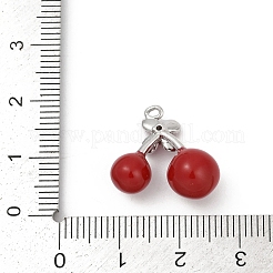Brass Red Enamel Pendants&nbsp;KK-M322-03P