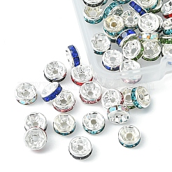 80Pcs 8 Styles Brass Rhinestone Spacer Beads&nbsp;RB-FS0001-03